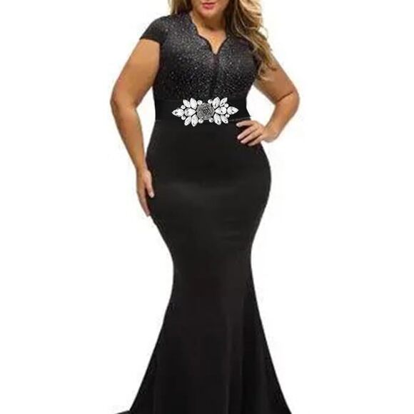 Elastic Rhinestone Belts For Women-crystal Wide Stretchy Belts For Dress,😹 - Picture 6 of 6